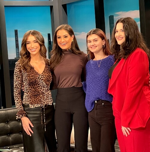 2024 Fashion Show directors on Fox 5 NYC evening news, standing with anchors